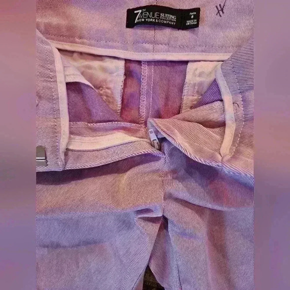 Lilac Metallic Shimmery Chino Ankle Trouser, Size 8 - Picture 4 of 5